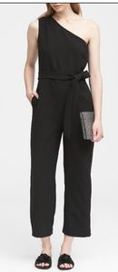 Banana Republic one shoulder 3/4 length jumpsuit
